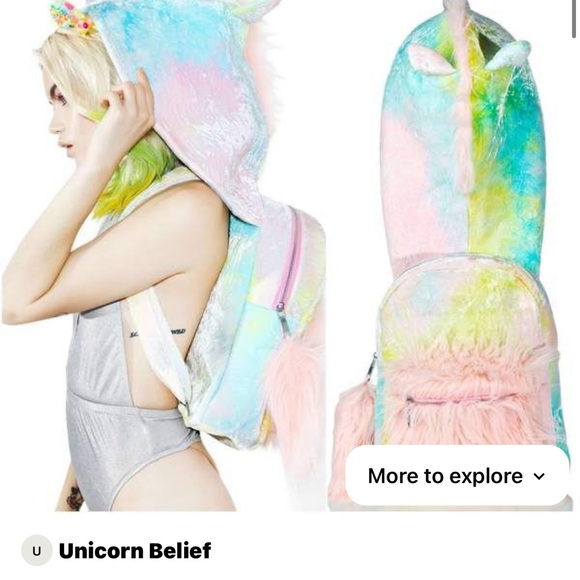 💜 Dolls Kill Sugar Thrills Unicorn Backpack ❤️ - Picture 1 of 9